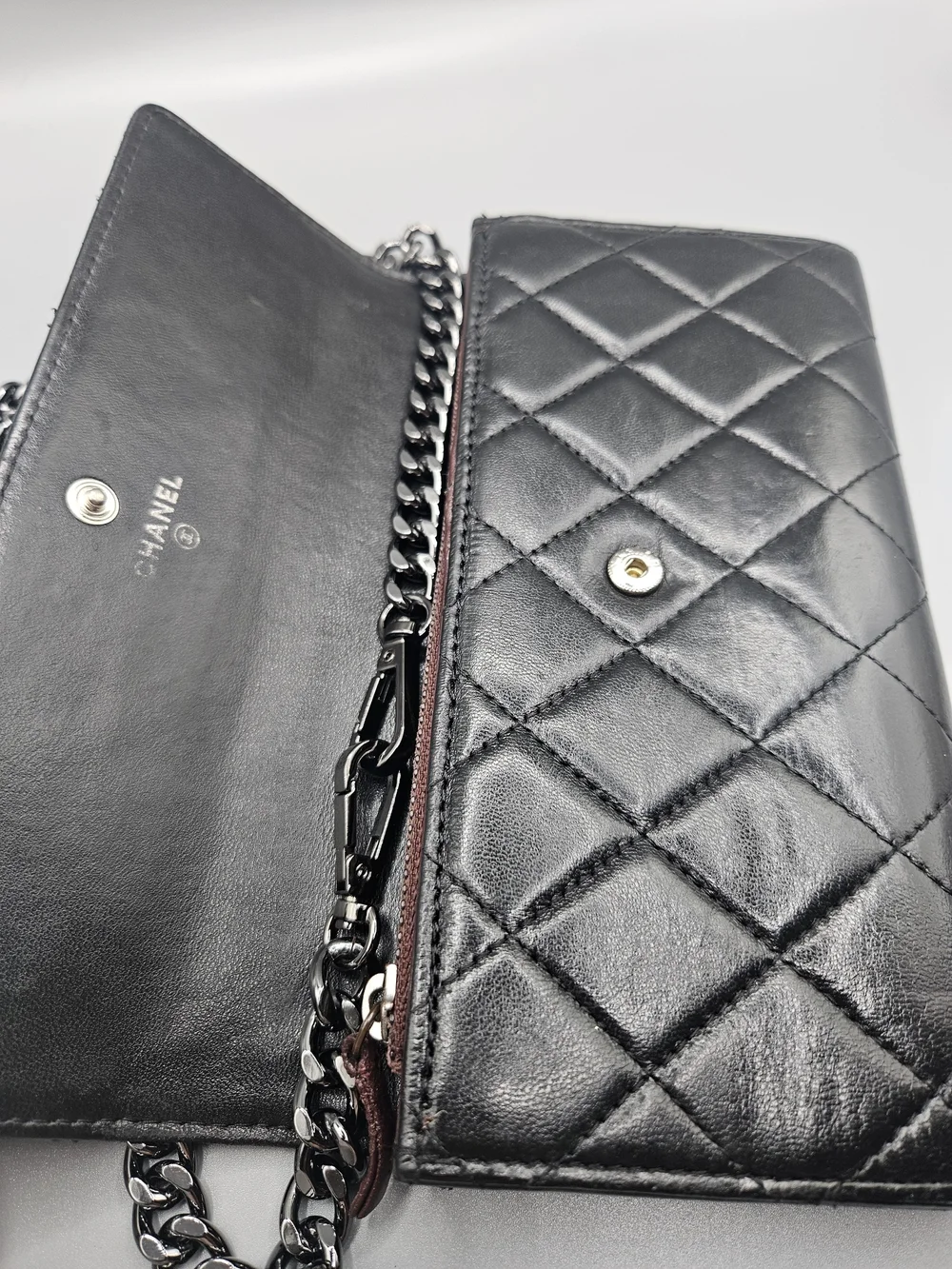 🖤CHANEL Authentic Black Quilted Leather Flap Wallet with Silver CC🖤